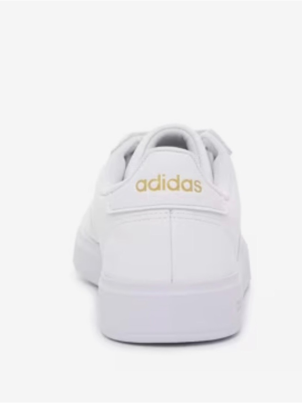 Adidas All White Grand Court Leather Sneakers with Gold Logo - Picture 2 of 5